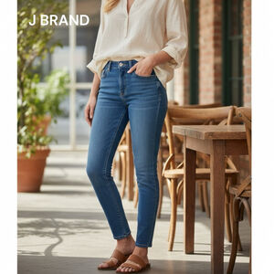 J Brand Sophia Mid Rise Super Skinny Jeans Blue, Size 26